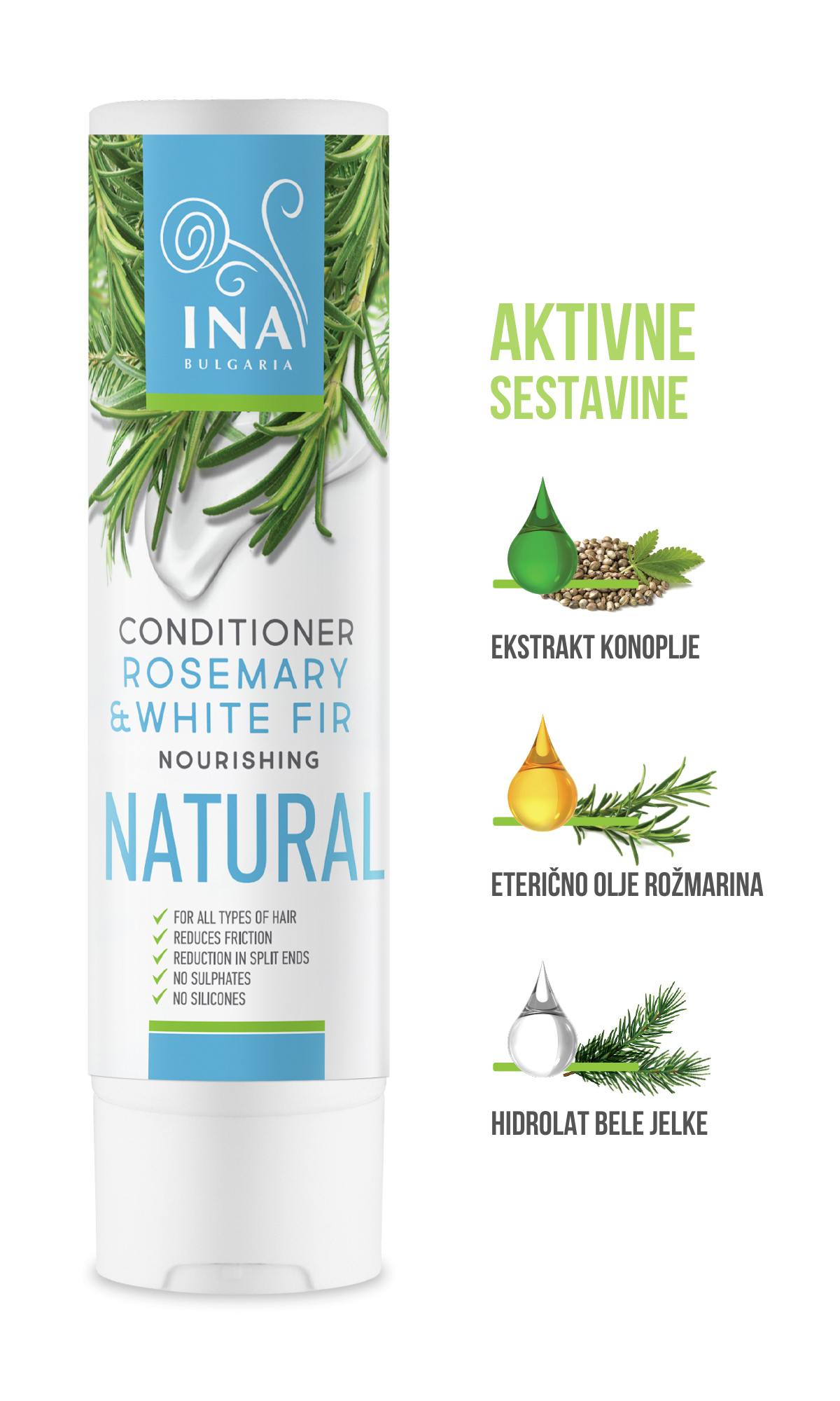 *BREZPLAČEN* Naravni balzam z rožmarinom in belo jelko - 250 ml