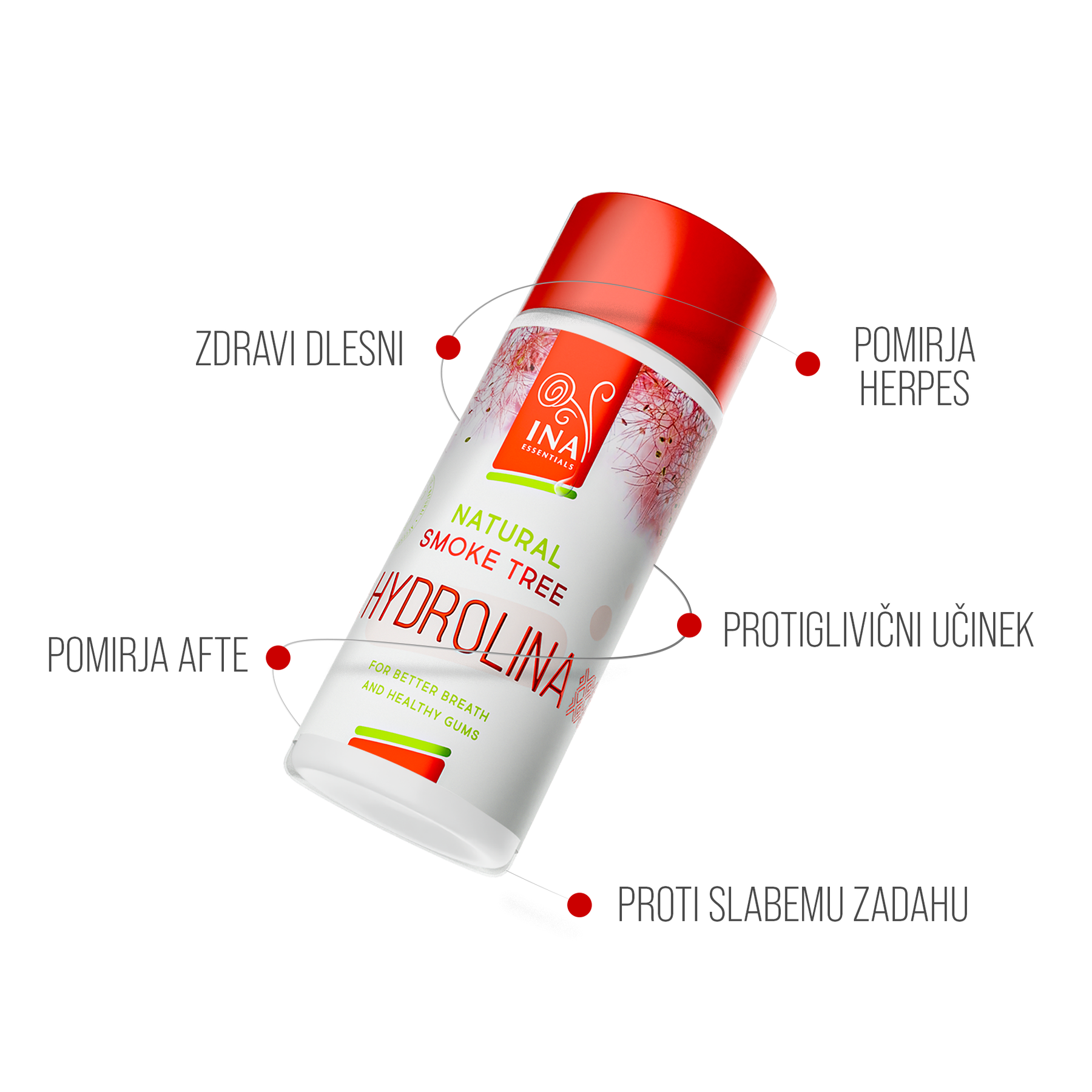 3x Hidrolat divjega ruja - Hydrolina - Družinski paket za ustno nego