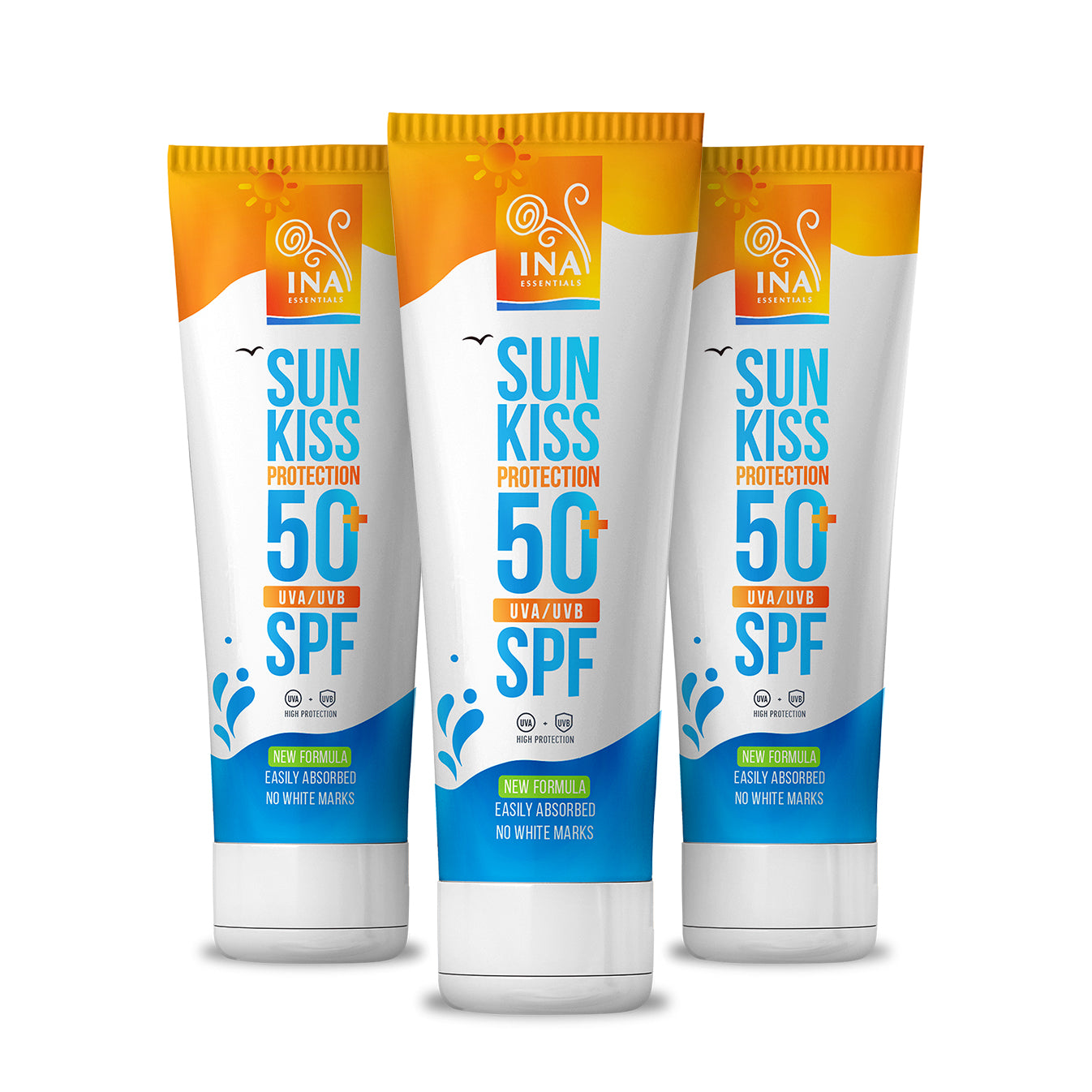 Družinski paket za zaščito pred soncem - 2+1 Naravna sončna krema za obraz in telo SPF 50+ z ekološko belo jelko