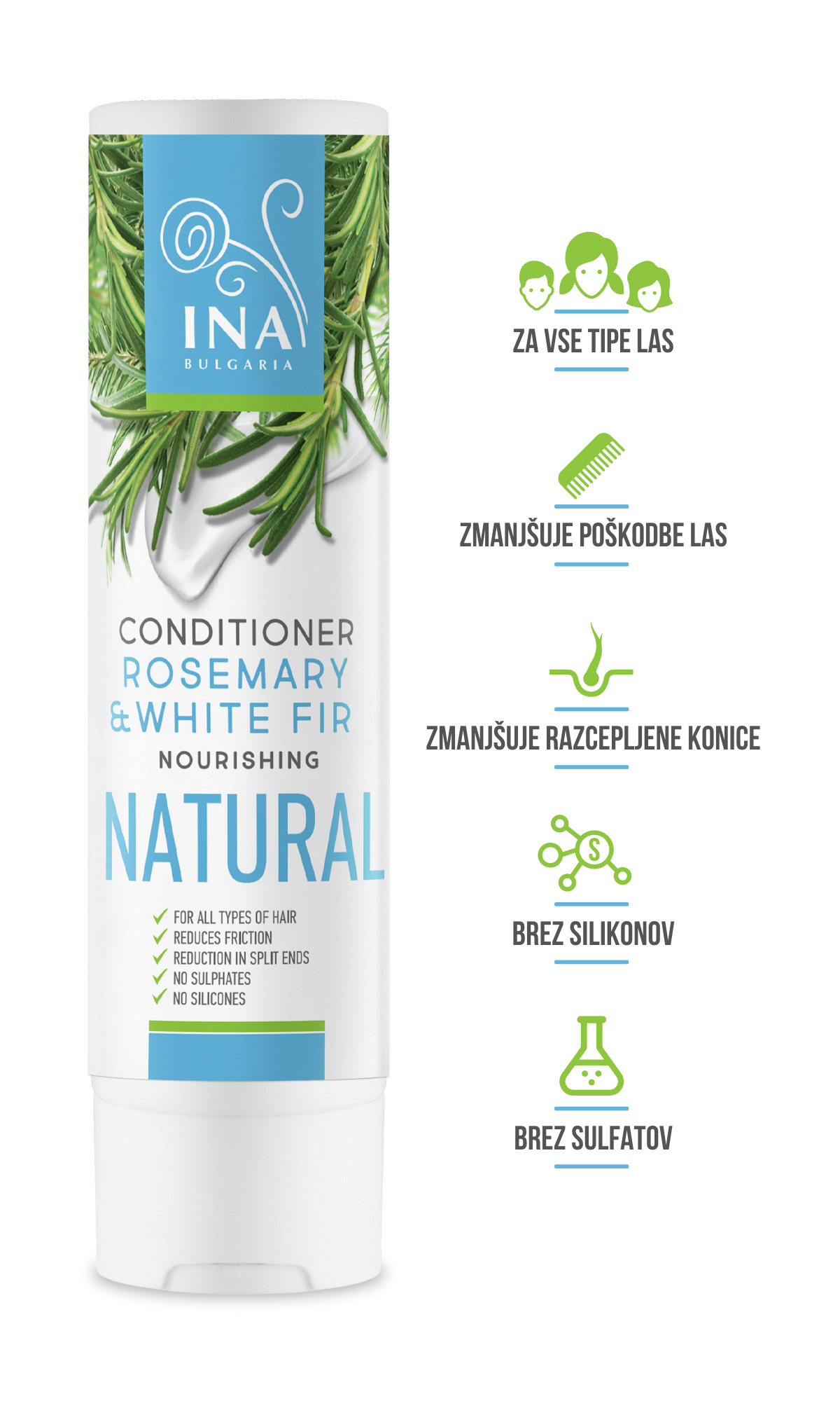 Naravni balzam z rožmarinom in belo jelko - 250 ml