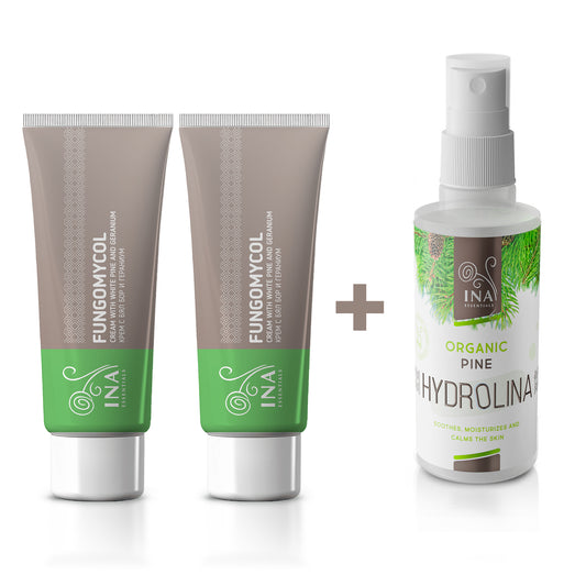 Kupite 2 kremi za glivice na nohtih ali suho in razpokano kožo in brezplačno prejmite 1 organsko vodico iz belega bora