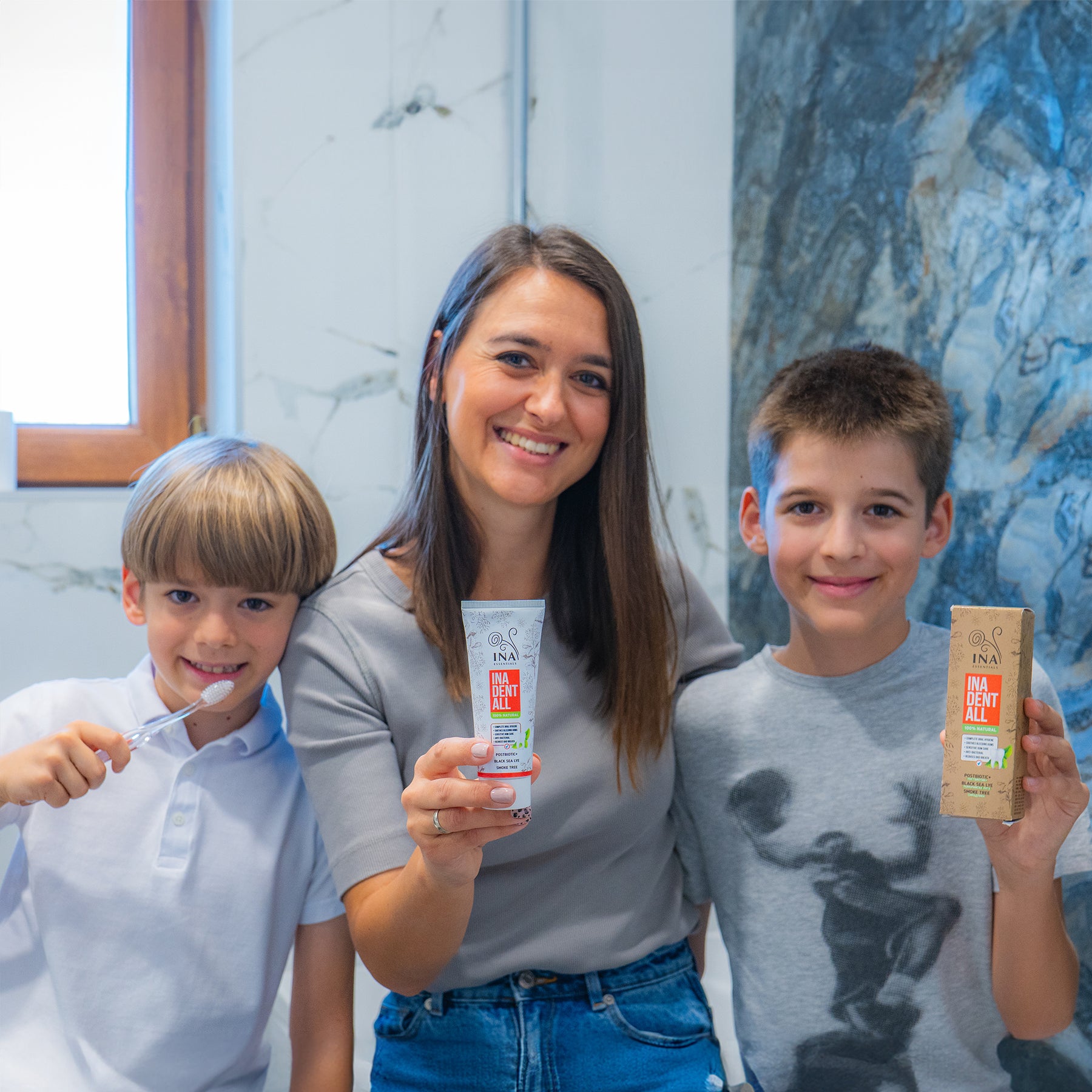 Naravna Zobna Pasta brez Fluoridov z Divjim Rujem, Črnomorskim Mineralnim Izvlečekom in Postbiotikom - Ina Dent-All