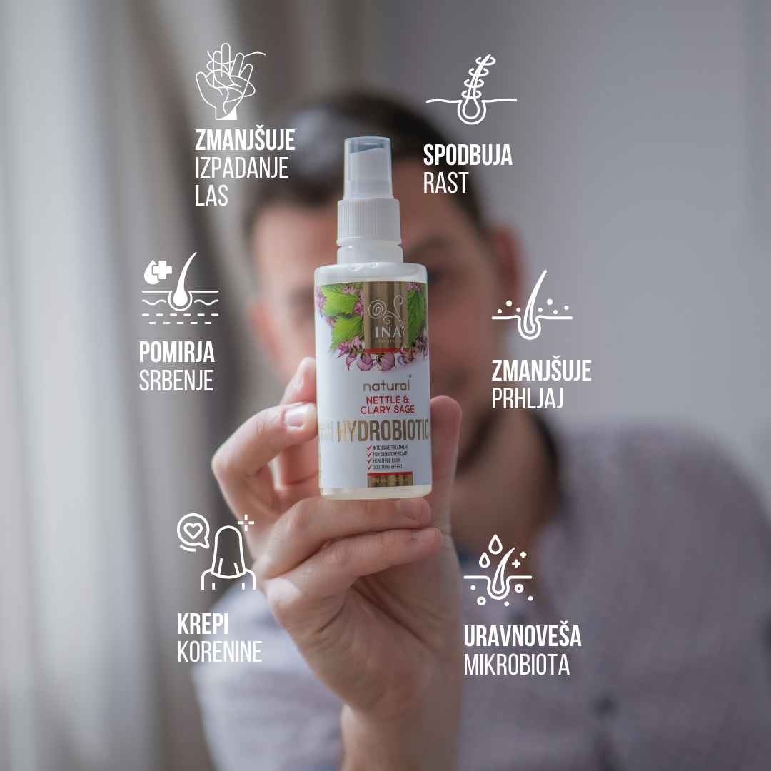 Hydrobiotic - Kopriva in Muškatna Kadulja - intenzivna nega za Izpadanju las, Prhljaju in Občutljivemu lasišču