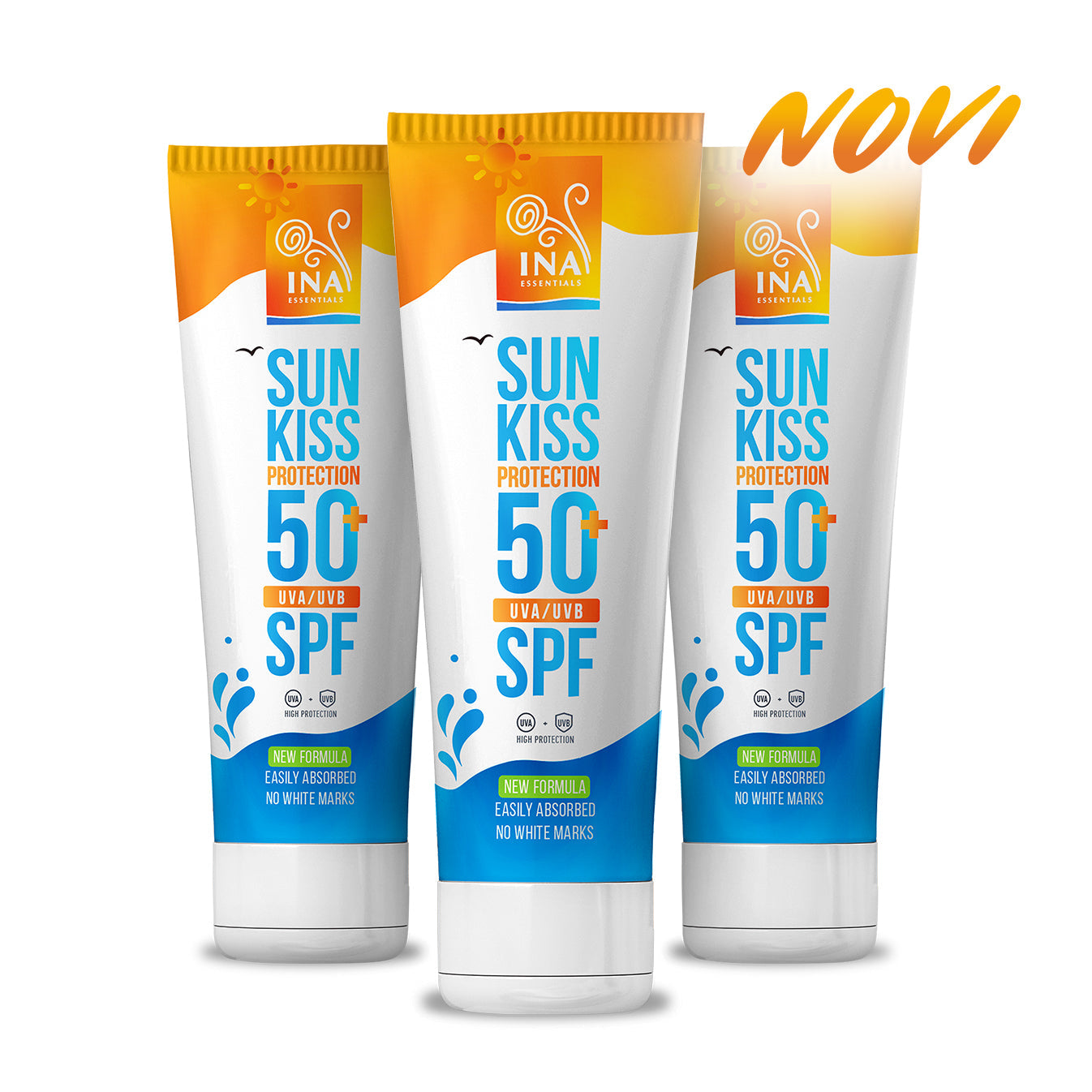 POSEBEN DOSTOP Družinski paket za zaščito pred soncem - 2+1 Naravna sončna krema za obraz in telo SPF 50+ z ekološko belo jelko