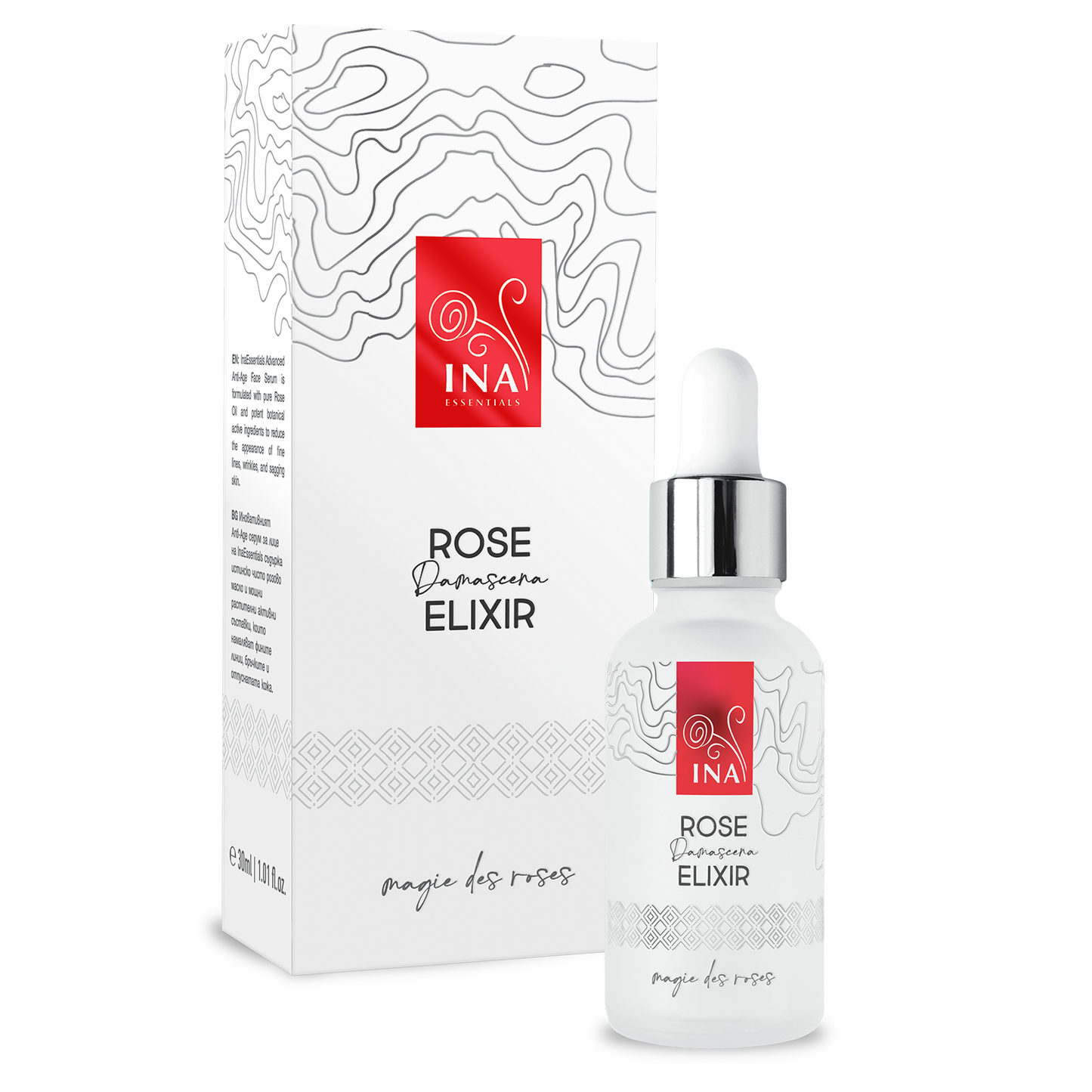Intenzivni Serum Proti Staranju Obraza z Organskim Rožnim Oljem – Rose Elixir