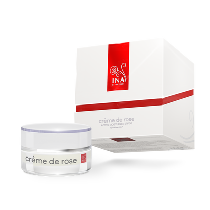 Crème de rose - aktivna Vlažilna Krema z zaščitnim faktorjem SPF30 - močno obogatena z organskim eteričnim oljem Vrtnice